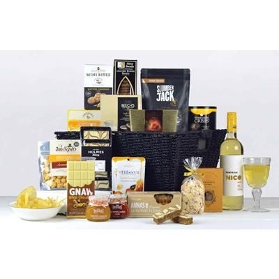 Branded Promotional MIDNIGHT FEAST HAMPER Champagne From Concept Incentives.