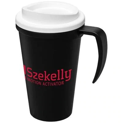 Branded Promotional AMERICANO¬Æ GRANDE 350 ML THERMAL INSULATED MUG in Black Solid Travel Mug From Concept Incentives.