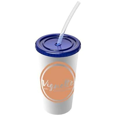 Branded Promotional BRITE-AMERICANO® 350 ML DOUBLE-WALLED STADIUM CUP in Aqua Blue Cup Plastic From Concept Incentives.