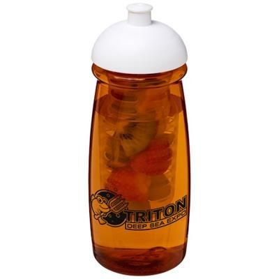 Branded Promotional H2O PULSE 600 ML DOME LID SPORTS BOTTLE & INFUSER in Clear Transparent Blue-white Solid Sports Drink Bottle From Concept Incentives.