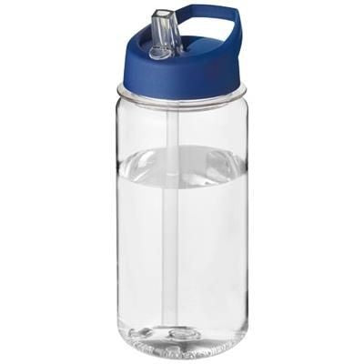 Branded Promotional H2O OCTAVE TRITAN 600 ML SPOUT LID SPORTS BOTTLE in Transparent-black Solid Sports Drink Bottle From Concept Incentives.
