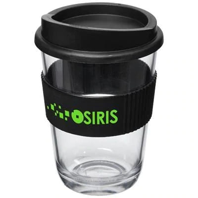Branded Promotional AMERICANO® CORTADO 300 ML TUMBLER with Grip in Aqua Travel Mug From Concept Incentives.