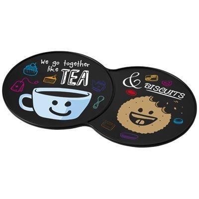 Branded Promotional SIDEKICK PLASTIC COASTER in Black Solid Coaster From Concept Incentives.