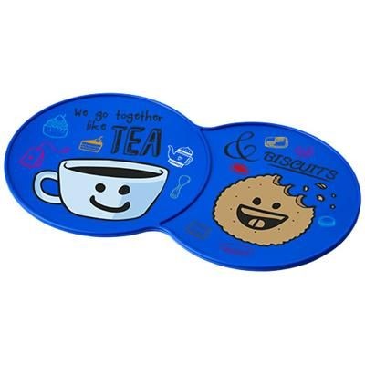 Branded Promotional SIDEKICK PLASTIC COASTER in Blue Coaster From Concept Incentives.