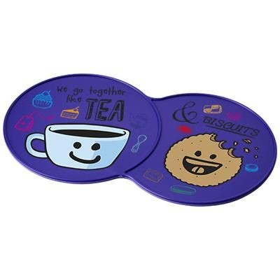 Branded Promotional SIDEKICK PLASTIC COASTER in Purple Coaster From Concept Incentives.