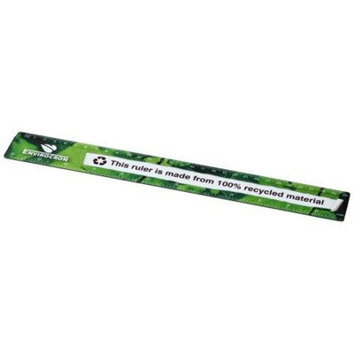 Branded Promotional TERRAN 30 CM RULER FROM 100% RECYCLED PLASTIC in Black Solid Ruler From Concept Incentives.