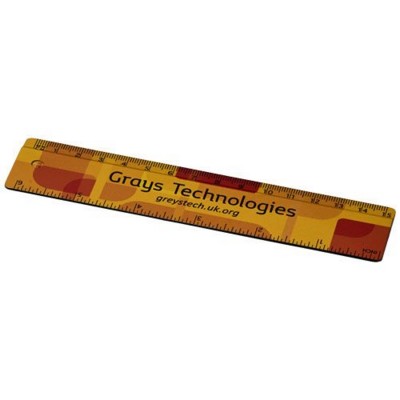 Branded Promotional TERRAN 15 CM RULER FROM 100% RECYCLED PLASTIC in Black Solid Ruler From Concept Incentives.