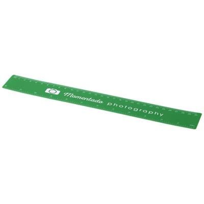 Branded Promotional ROTHKO 30 CM PLASTIC RULER in Green Ruler From Concept Incentives.