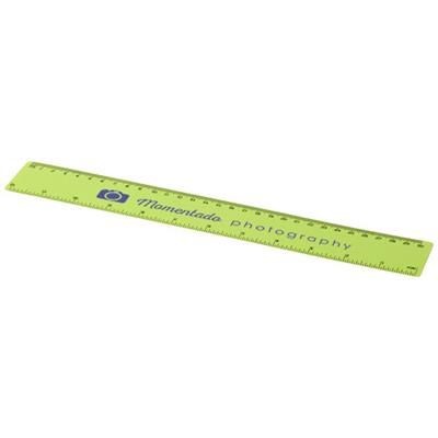 Branded Promotional ROTHKO 30 CM PLASTIC RULER in Lime Ruler From Concept Incentives.