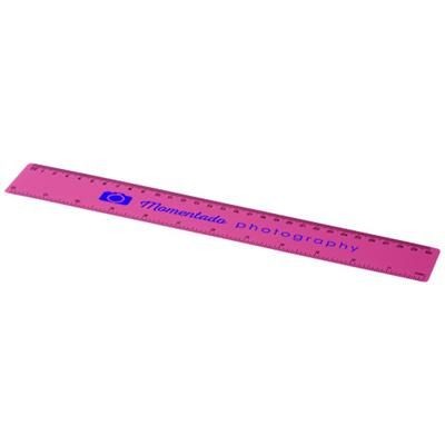Branded Promotional ROTHKO 30 CM PLASTIC RULER in Pink Ruler From Concept Incentives.