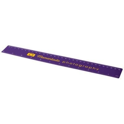 Branded Promotional ROTHKO 30 CM PLASTIC RULER in Purple Ruler From Concept Incentives.