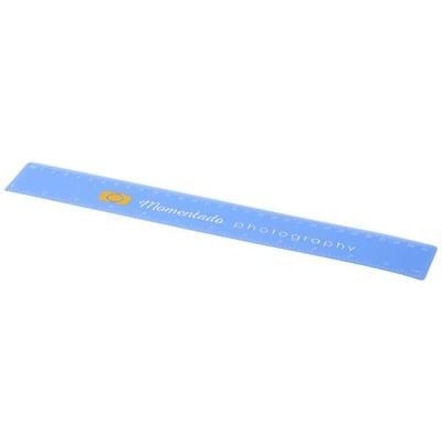 Branded Promotional ROTHKO 30 CM PLASTIC RULER in Frosted Blue Ruler From Concept Incentives.