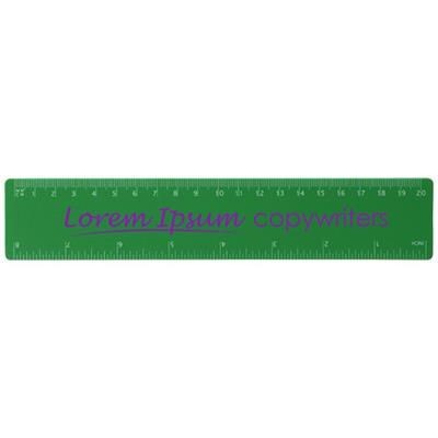 Branded Promotional ROTHKO 20 CM PLASTIC RULER in Green Ruler From Concept Incentives.