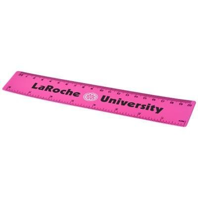 Branded Promotional ROTHKO 20 CM PLASTIC RULER in Pink Ruler From Concept Incentives.