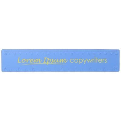 Branded Promotional ROTHKO 20 CM PLASTIC RULER in Frosted Blue Ruler From Concept Incentives.