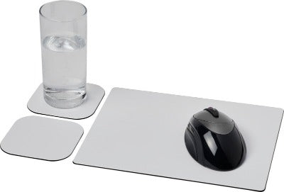 Branded Promotional BRITE-MAT MOUSEMAT AND COASTER SET COMBO 3 Technology From Concept Incentives.