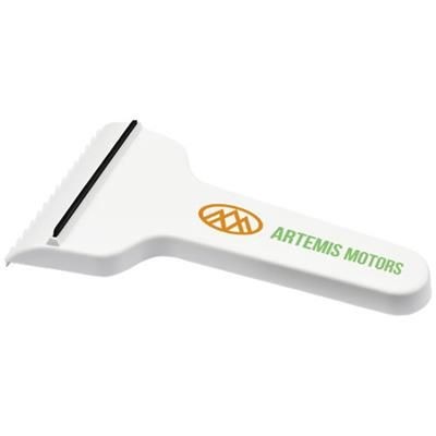 Branded Promotional SHIVER T-SHAPED ICE SCRAPER in White Solid Ice Scraper From Concept Incentives.