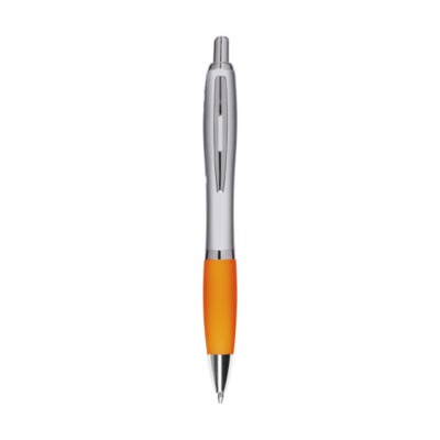 Branded Promotional ATHOS SILVER PEN in Orange Pen From Concept Incentives.