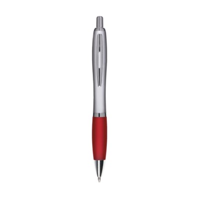 Branded Promotional ATHOS SILVER PEN in Red Pen From Concept Incentives.