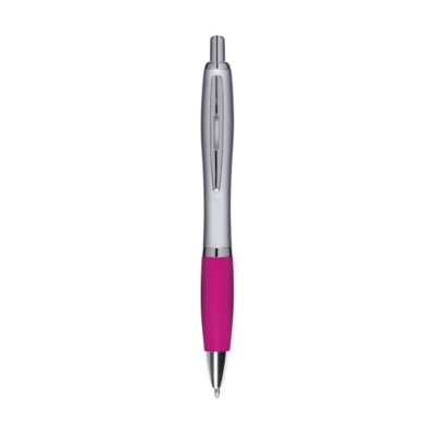 Branded Promotional ATHOS SILVER PEN in Pink Pen From Concept Incentives.