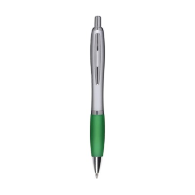 Branded Promotional ATHOS SILVER PEN in Green Pen From Concept Incentives.