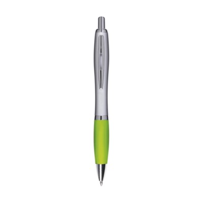 Branded Promotional ATHOS SILVER PEN in Lime Pen From Concept Incentives.