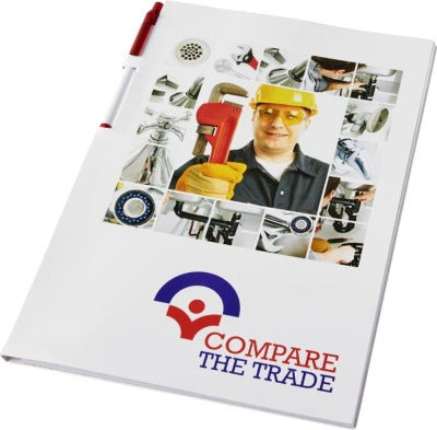 Branded Promotional ESSENTIAL CONFERENCE PACK A4 NOTE PAD AND PEN in Black Notebook from Concept Incentives.