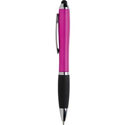 Branded Promotional ATHOS COLOUR TOUCH BALL PEN in Pink Pen From Concept Incentives.