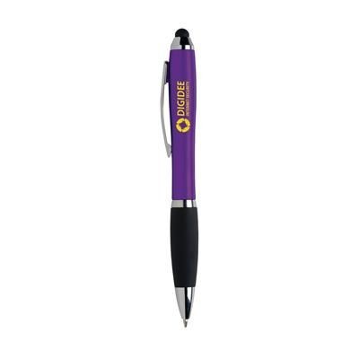 Branded Promotional ATHOS COLOUR TOUCH BALL PEN in Purple Pen From Concept Incentives.
