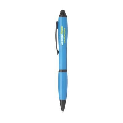 Branded Promotional ATHOS SOLID TOUCH PEN in Light Blue Pen From Concept Incentives.