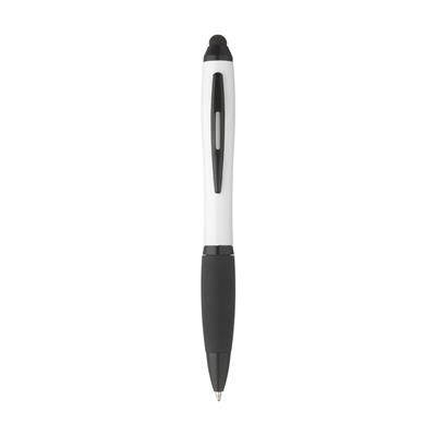 Branded Promotional ATHOS METALLIC TOUCH PEN in Offwhite Pen From Concept Incentives.