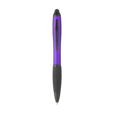 Branded Promotional ATHOS TOUCH BLACKGRIP PEN in Purple Pen From Concept Incentives.