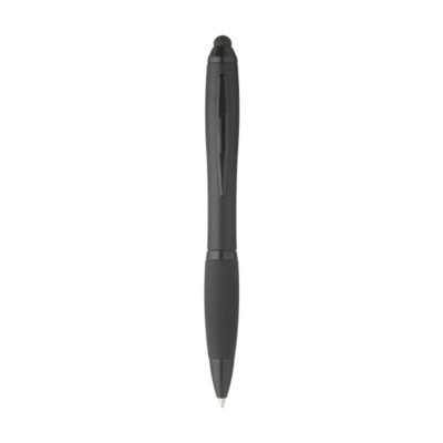 Branded Promotional ATHOS TOUCH BLACKGRIP PEN in Black Pen From Concept Incentives.