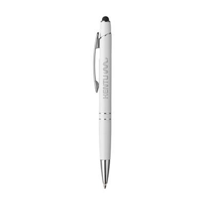 Branded Promotional ARONA TOUCH PEN in White Pen From Concept Incentives.