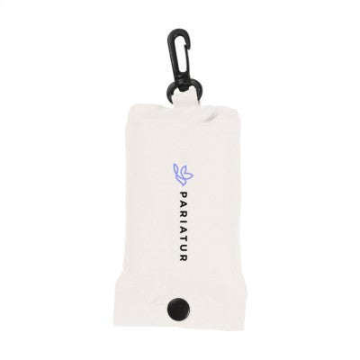 Branded Promotional SHOP EASY RPET FOLDING SHOPPER TOTE BAG in White Bag From Concept Incentives.