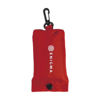 Branded Promotional SHOP EASY RPET FOLDING SHOPPER TOTE BAG in White Bag From Concept Incentives.