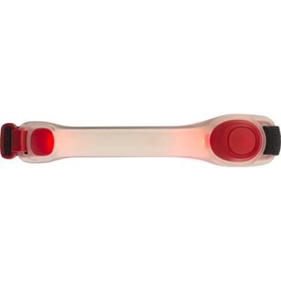 Branded Promotional SILICON ARM STRAP with Two LED Lights in Red Arm Band From Concept Incentives.