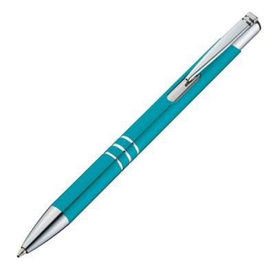 Branded Promotional ASCOT BALL PEN & TOUCH SCREEN STYLUS in Turquoise Pen From Concept Incentives.