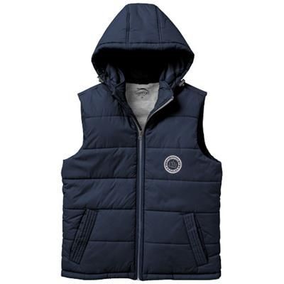 Branded Promotional MIXED DOUBLES BODYWARMER in Navy Bodywarmer From Concept Incentives.