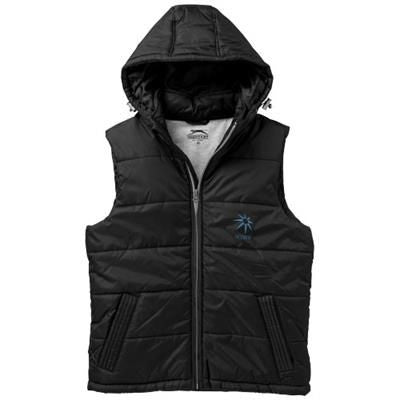Branded Promotional MIXED DOUBLES BODYWARMER in Black Solid Bodywarmer From Concept Incentives.