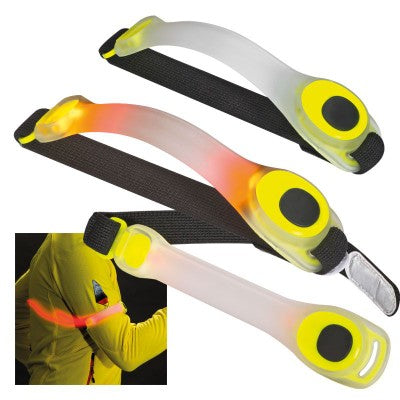 Branded Promotional SAFETY LED WRIST BAND in Yellow Arm Band From Concept Incentives.