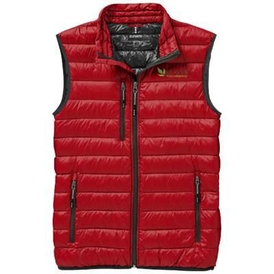 Branded Promotional FAIRVIEW LIGHT DOWN BODYWARMER in Red Bodywarmer From Concept Incentives.
