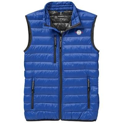 Branded Promotional FAIRVIEW LIGHT DOWN BODYWARMER in Blue Bodywarmer From Concept Incentives.