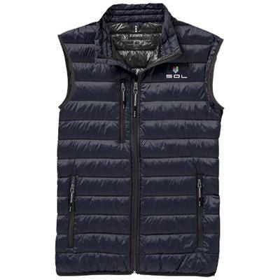 Branded Promotional FAIRVIEW LIGHT DOWN BODYWARMER in Navy Bodywarmer From Concept Incentives.