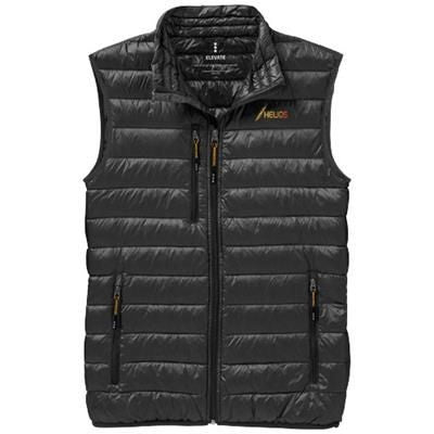 Branded Promotional FAIRVIEW LIGHT DOWN BODYWARMER in Anthracite Grey Bodywarmer From Concept Incentives.