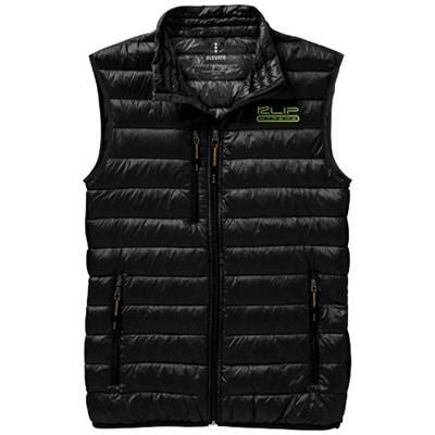 Branded Promotional FAIRVIEW LIGHT DOWN BODYWARMER in Black Solid Bodywarmer From Concept Incentives.
