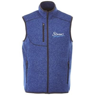 Branded Promotional FONTAINE KNIT BODYWARMER in Heather Blue Bodywarmer From Concept Incentives.