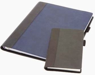Branded Promotional NEWHIDE BI-COLOUR QUARTO WALLET with Comb Bound Diary Insert / Notebook Insert Diary Wallet From Concept Incentives.