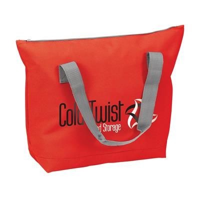 Branded Promotional POLYESTER ZIP SHOPPER TOTE BAG Bag From Concept Incentives.