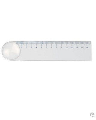 Branded Promotional RULER MAGNIFIER in Clear Transparent Ruler From Concept Incentives.
